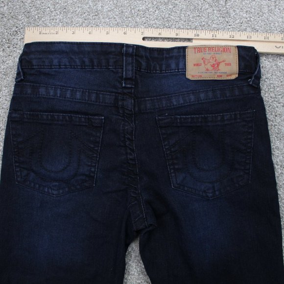 True Religion Geno Jeans Womens 12 Blue Relaxed Slim Cotton Stretch w/28" inseam - Picture 6 of 13